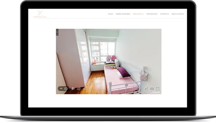 Vista de la integración de Matterport en web