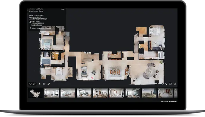 Vista del plano de un tour Matterport