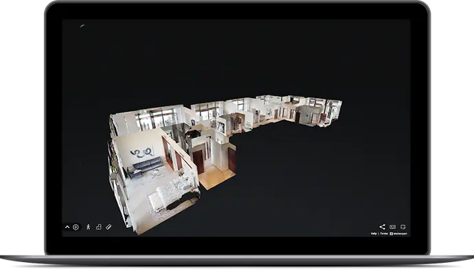 Visión de la maqueta de un tour Matterport