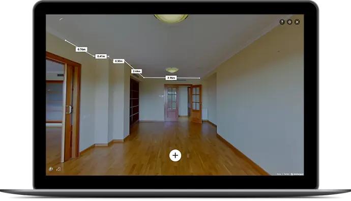 Demostración de la herramienta de medición del tour Matterport