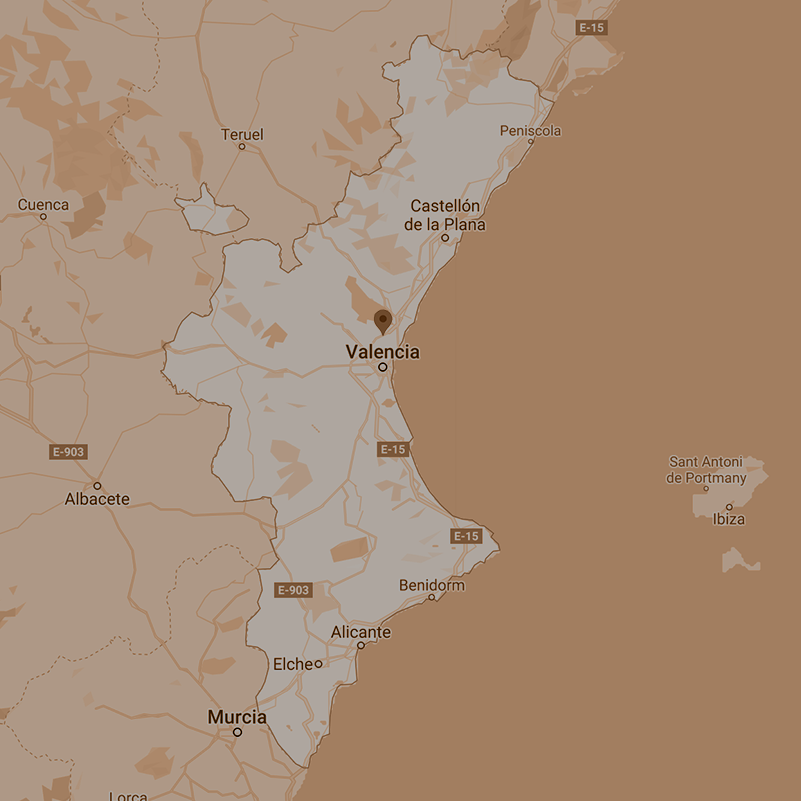 Mapa de la comunidad valenciana